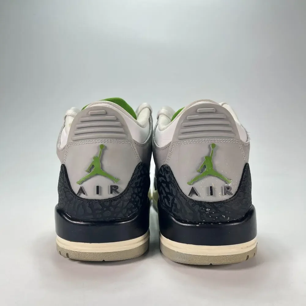 Air Jordan 3 Retro Chlorophyll Gray Black Retro Sneakers 136064-006 Mens Sz 10.5